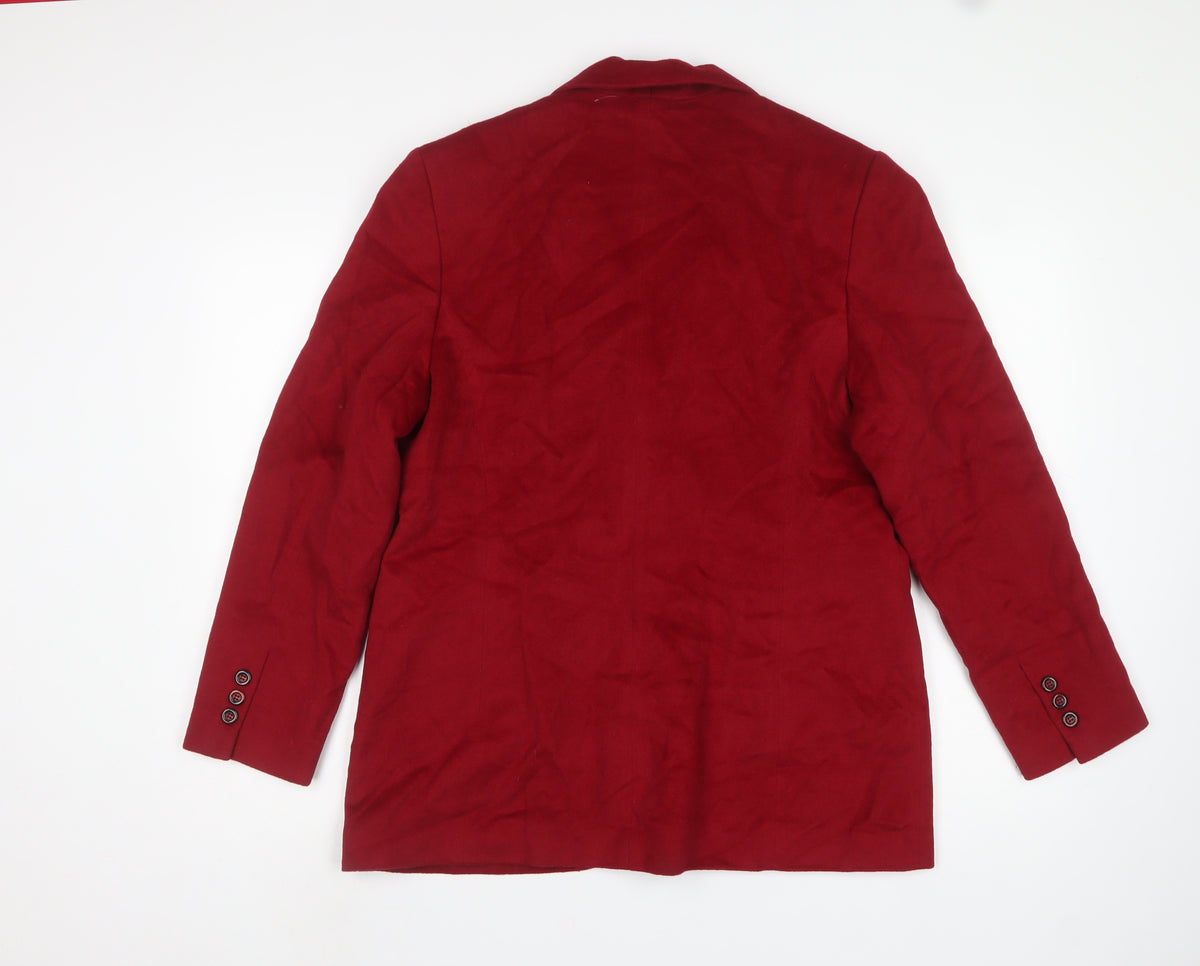 Voirenom Women’s Red UK 14 Single-Breasted Lined Blazer Jacket