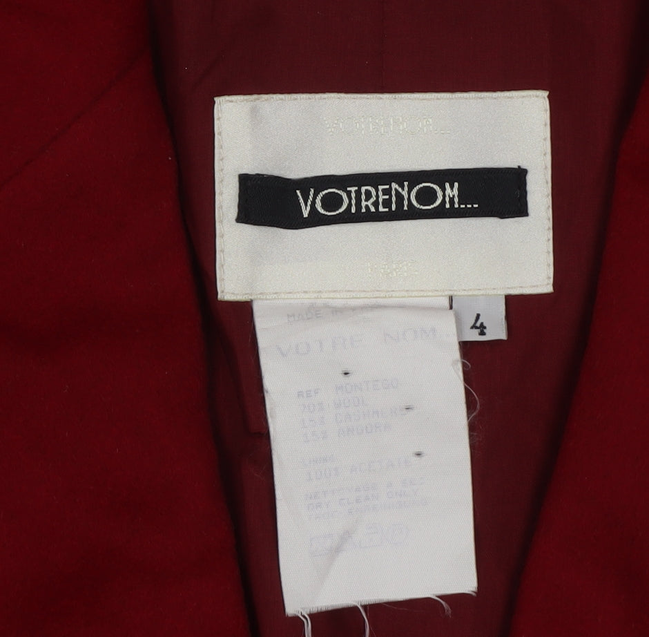 Voirenom Women’s Red UK 14 Single-Breasted Lined Blazer Jacket