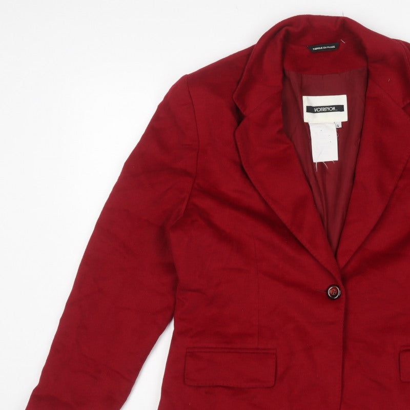 Voirenom Women’s Red UK 14 Single-Breasted Lined Blazer Jacket