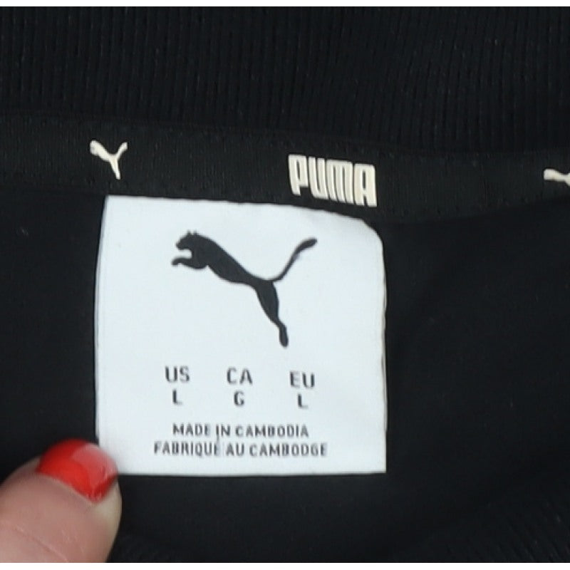 Puma Men’s Black Logo Short Sleeve Polo Shirt Size L