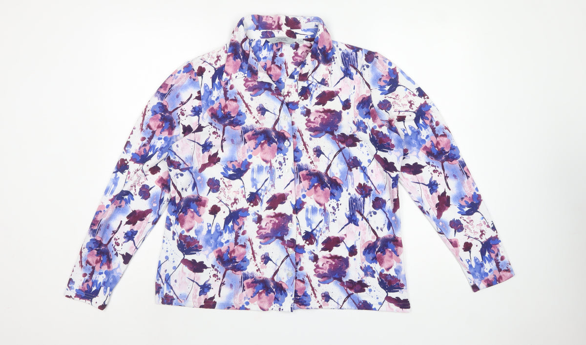 Honor Millburn Women’s Multicoloured Floral Button-Up Blouse UK 14