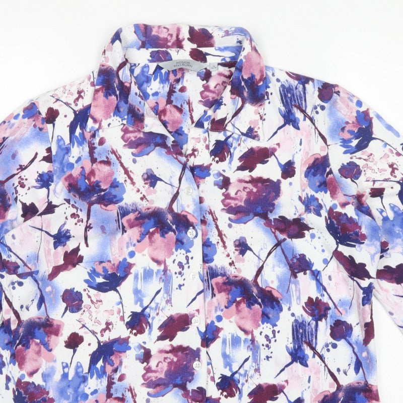 Honor Millburn Women’s Multicoloured Floral Button-Up Blouse UK 14