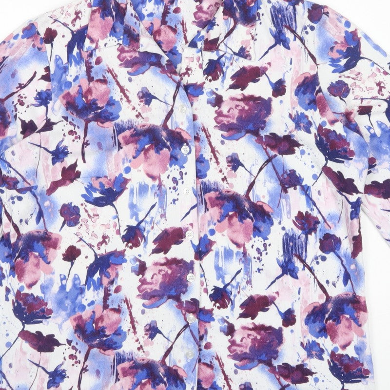 Honor Millburn Women’s Multicoloured Floral Button-Up Blouse UK 14