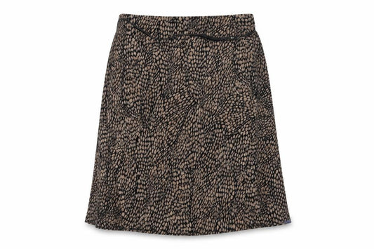 M&S Women’s Black Beige Animal Print A-Line Skirt UK 18