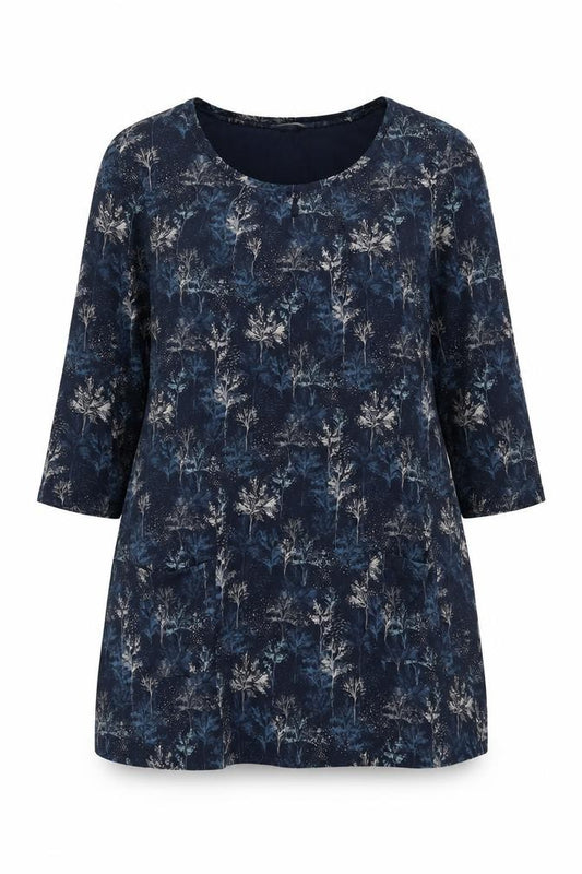 Seasalt Cornwall Women’s Blue Floral Print Relaxed Tunic Blouse UK 18