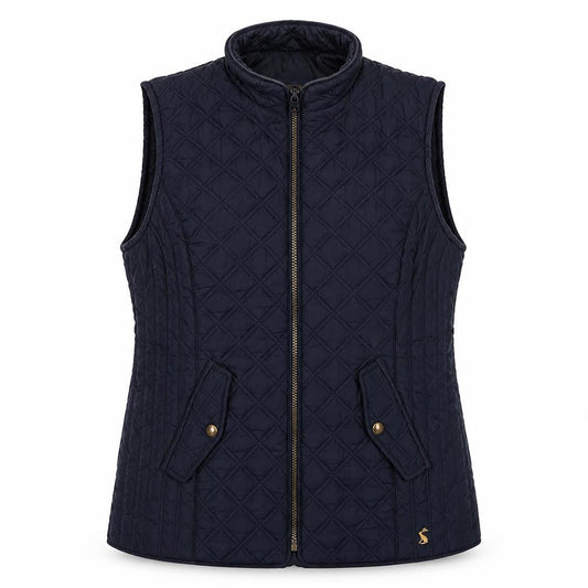 Joules Women’s Blue UK 12 Quilted Padded Zip Waistcoat Gilet