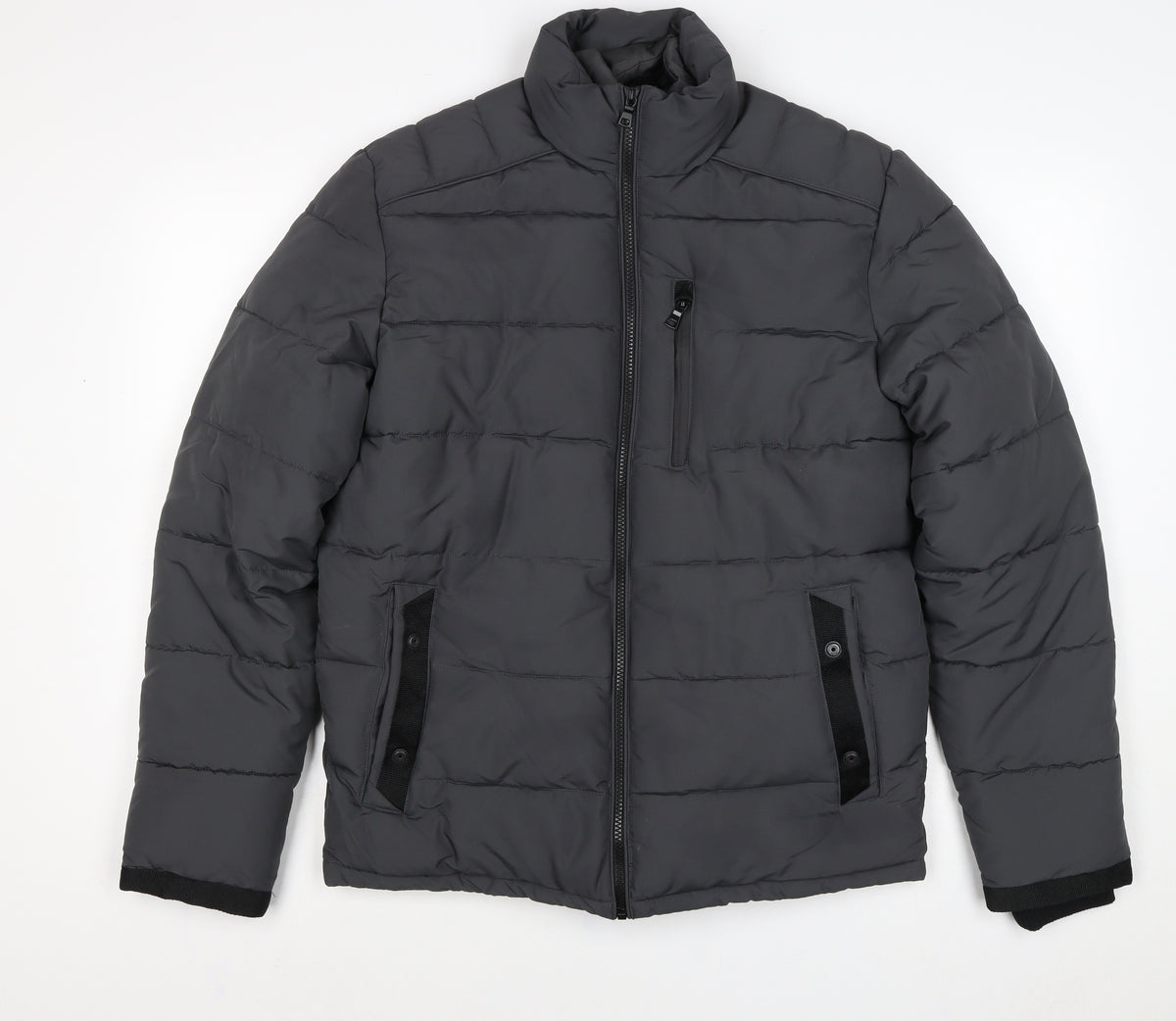 Marks and Spencer Men Black S Puffer Jacket Quilted Insulated
