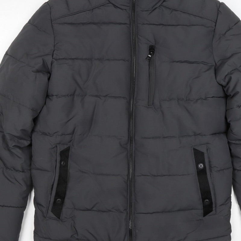 Marks and Spencer Men Black S Puffer Jacket Quilted Insulated