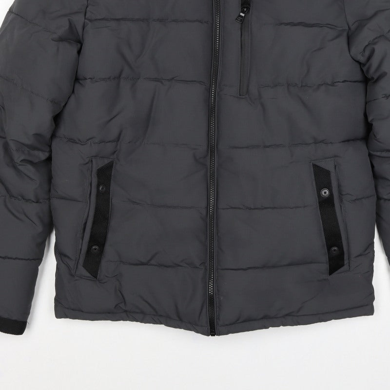 Marks and Spencer Men Black S Puffer Jacket Quilted Insulated