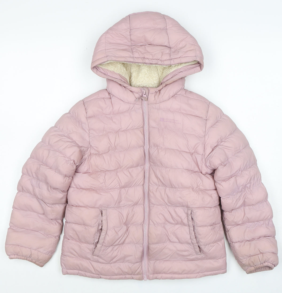 Mountain Warehouse Girls Pink 7-8 Years Hooded Puffer Jacket