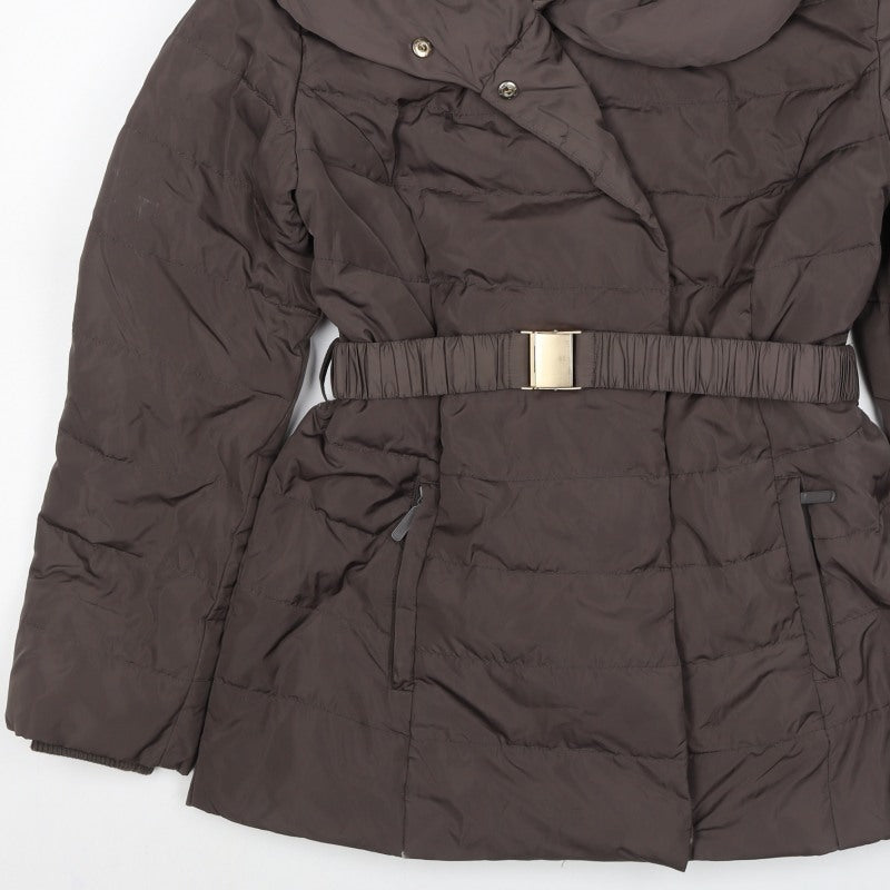 Monsoon Women’s Brown M Quilted Belted Puffer Jacket Coat