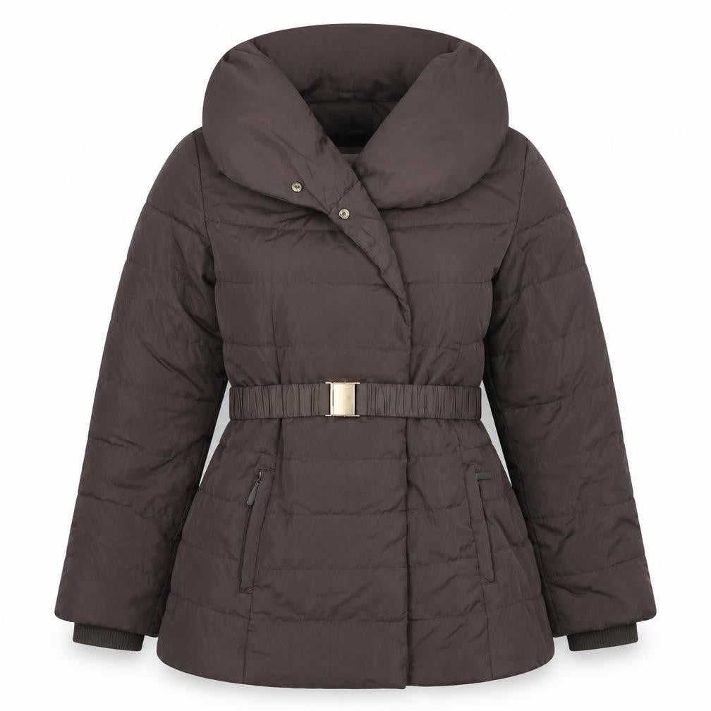 Monsoon Women’s Brown M Quilted Belted Puffer Jacket Coat