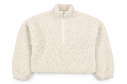 Marks and Spencer Girls Ivory 11-12 Years Teddy 1/4 Zip Sweatshirt