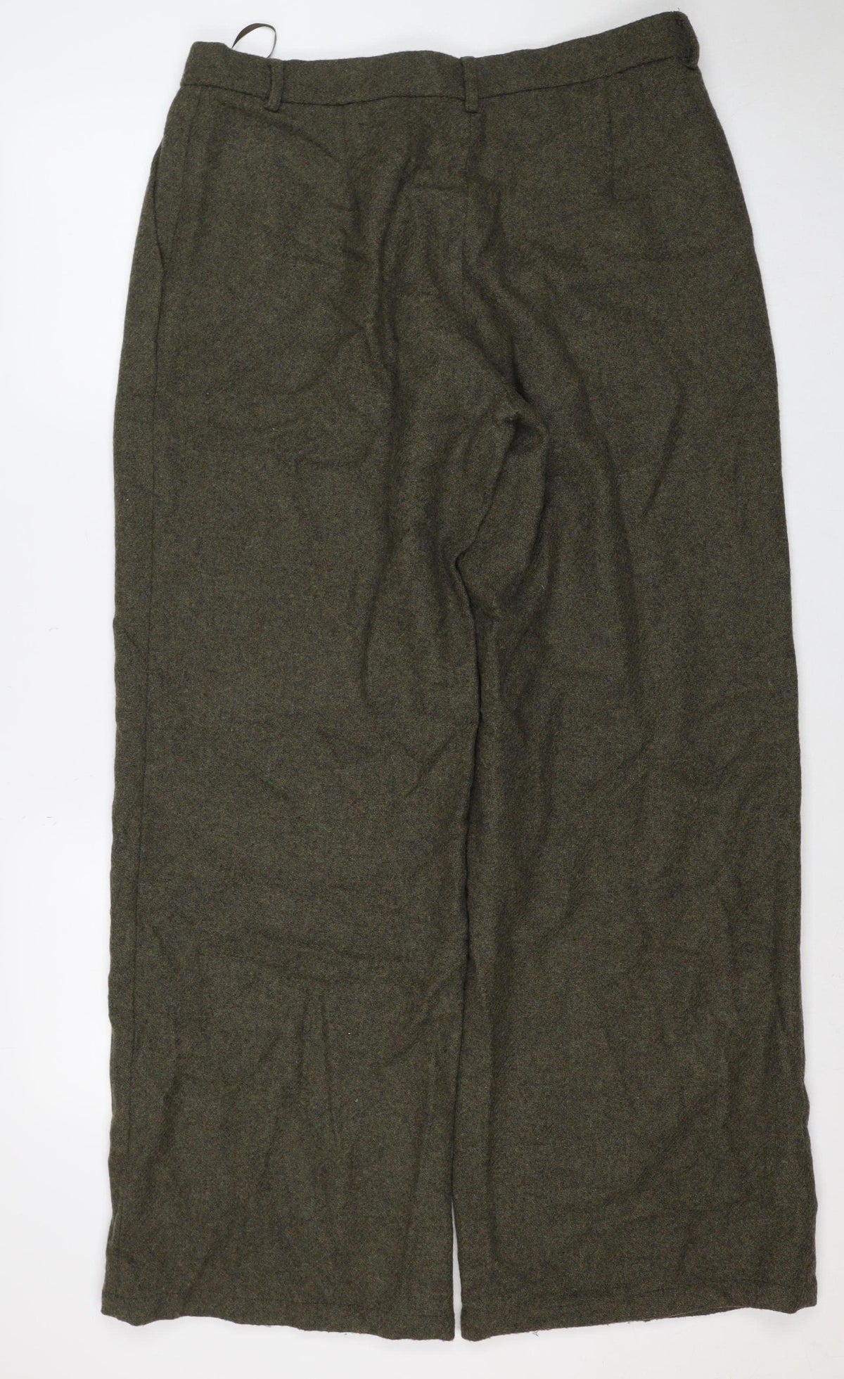 Model Women’s Green M Straight Leg Polyester Viscose Trousers