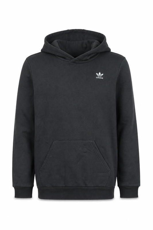 adidas Boys Black XL 15-16 Years Pullover Hoodie Trefoil Logo
