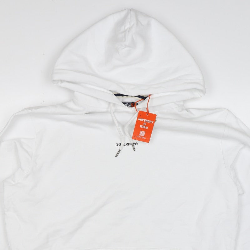 Superdry Men’s White XL Pullover Hoodie Logo Kangaroo Pocket