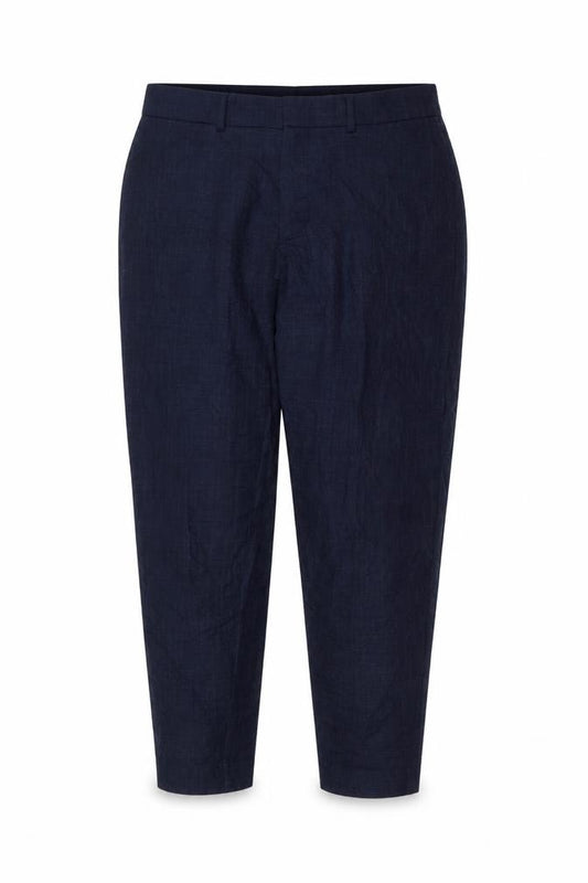 COS Women’s Navy Blue Linen Blend Tapered Trousers UK 18