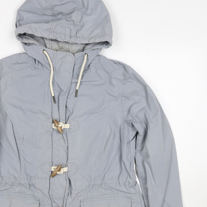 FatFace Women Grey Size 12 Hooded Toggle Parka Jacket