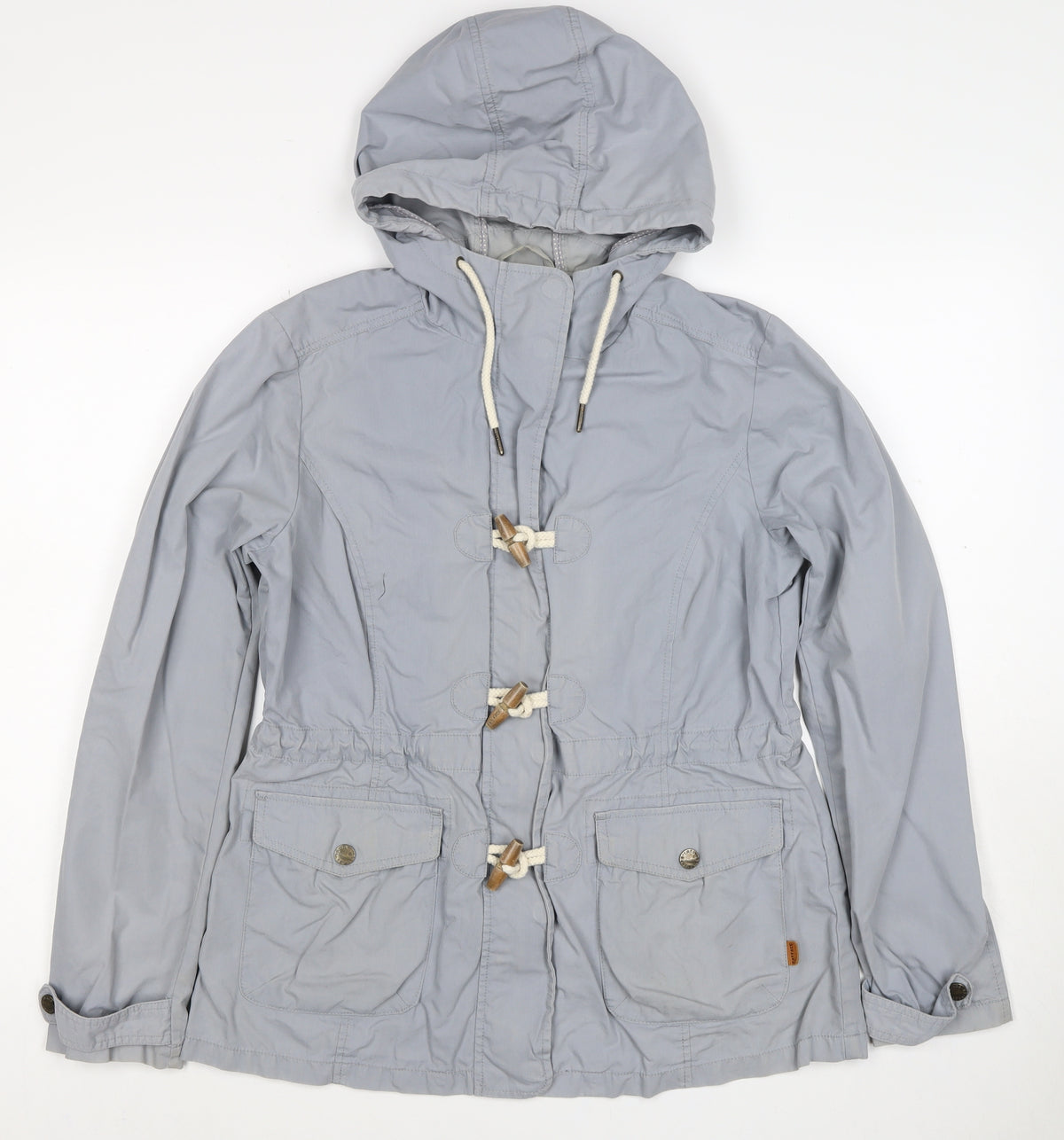 FatFace Women Grey Size 12 Hooded Toggle Parka Jacket
