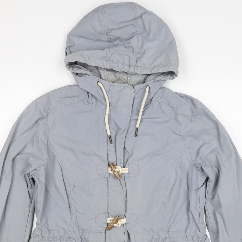 FatFace Women Grey Size 12 Hooded Toggle Parka Jacket