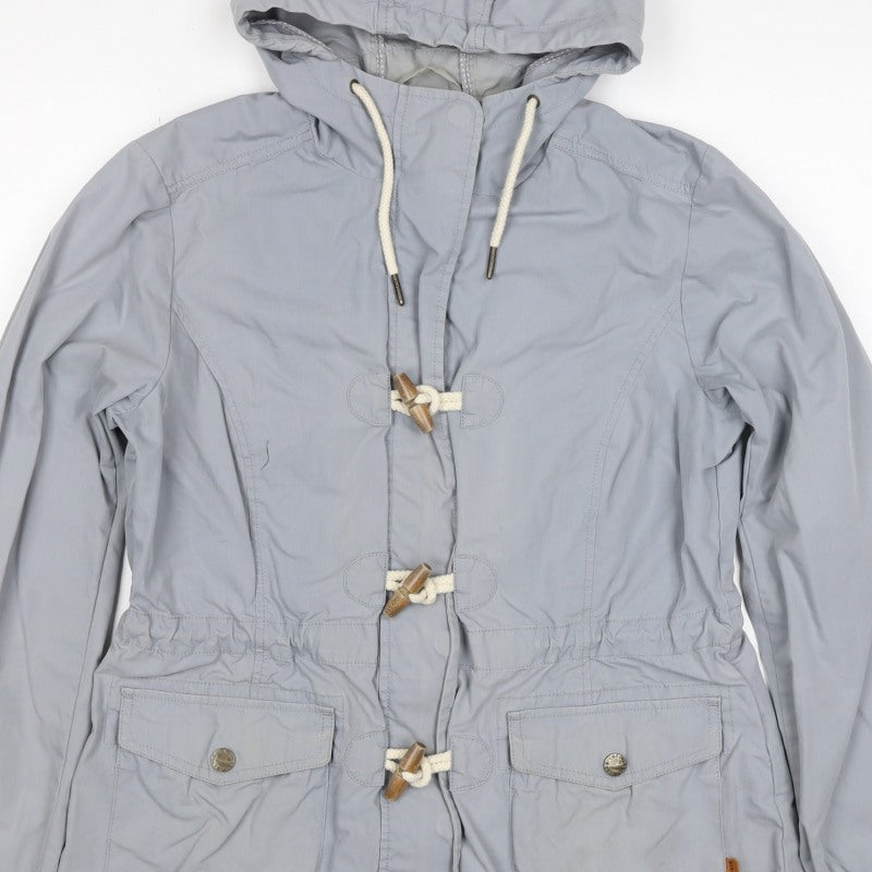FatFace Women Grey Size 12 Hooded Toggle Parka Jacket
