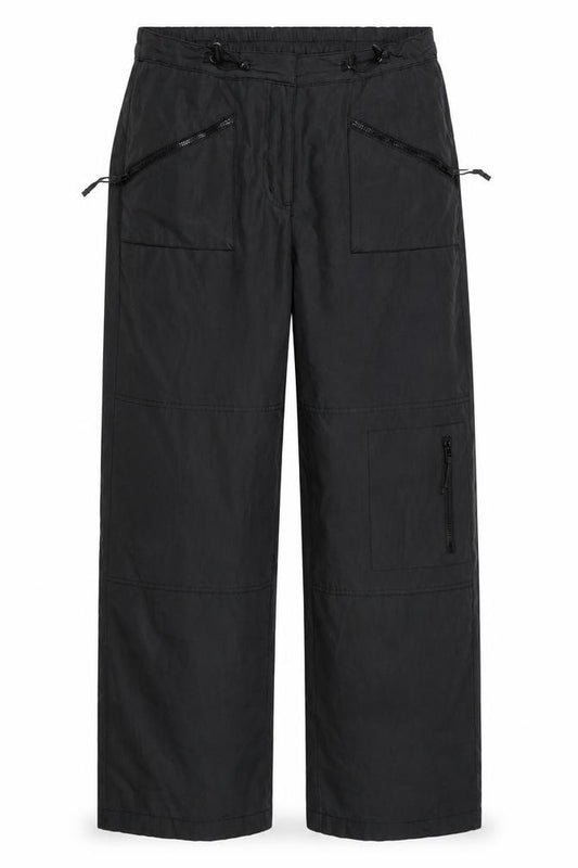 Casualclub Women’s Black Size 12 Cargo Trousers Drawstring Lined
