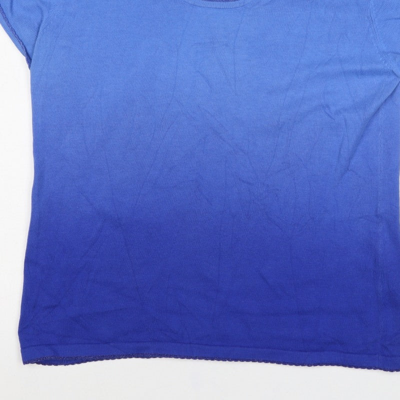 Lakeland Women's Blue UK 10 Basic Scoop Neck Knit T-Shirt