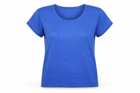 Lakeland Women's Blue UK 10 Basic Scoop Neck Knit T-Shirt