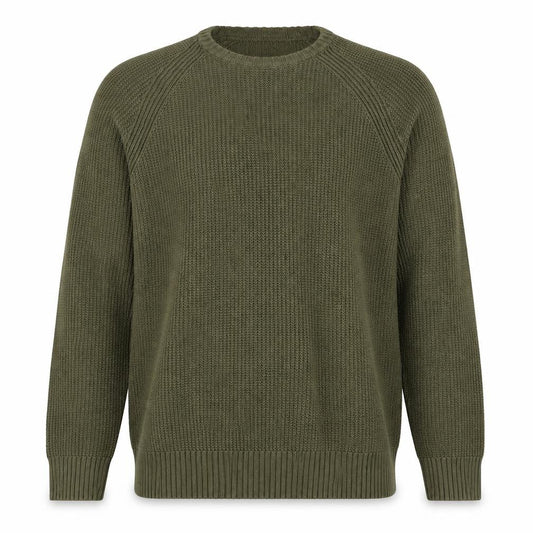 Zara Men Green M Pullover Crew Neck Tight Knit Jumper
