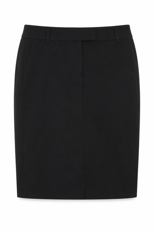 Marks & Spencer Women Black UK 14 High Rise Pencil Knee Skirt