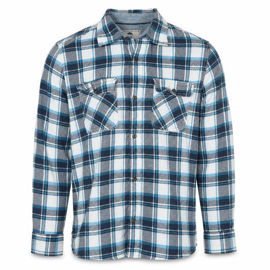 Fat Face Men's Blue Plaid Cotton Long Sleeve Button-Up Shirt XL