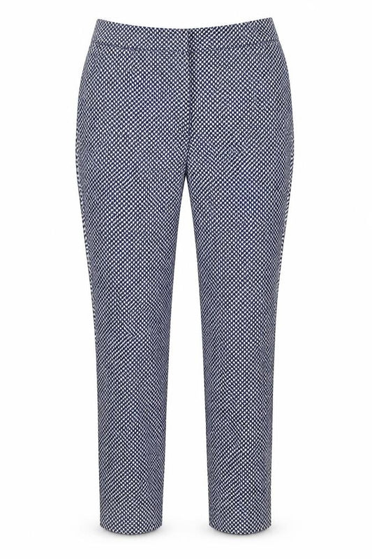 Next Women’s Blue Herringbone Straight Trousers UK 10 Regular