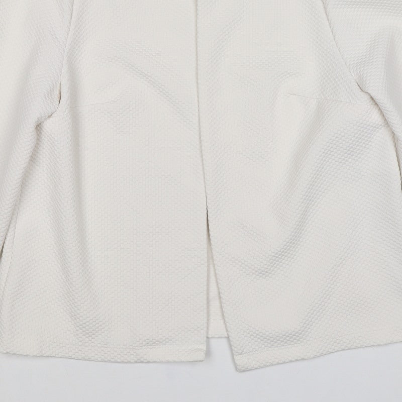 Marks and Spencer Women's Ivory UK 10 Textured Collarless Blazer Jacket