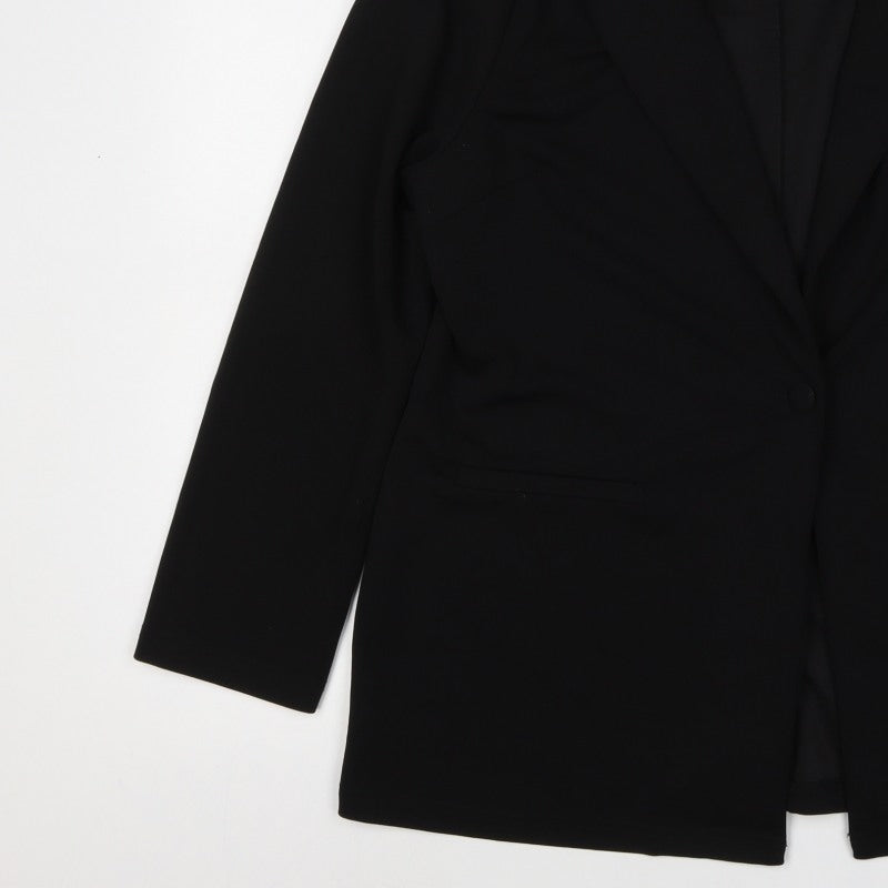 ASOS Design Women’s Black UK 14 Long Single-Breasted Blazer