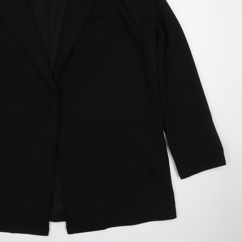 ASOS Design Women’s Black UK 14 Long Single-Breasted Blazer
