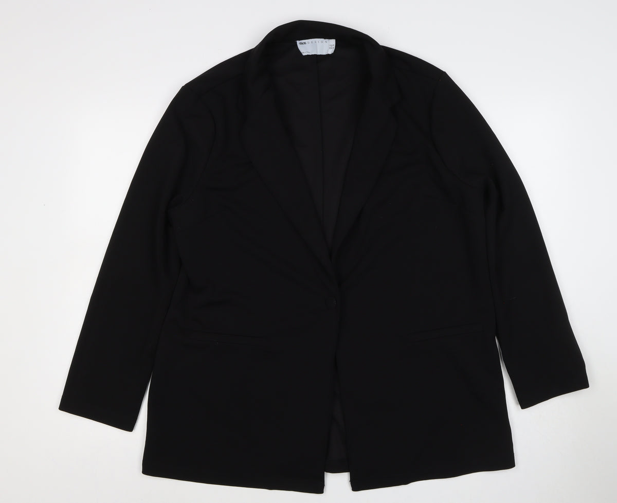 ASOS Design Women’s Black UK 14 Long Single-Breasted Blazer