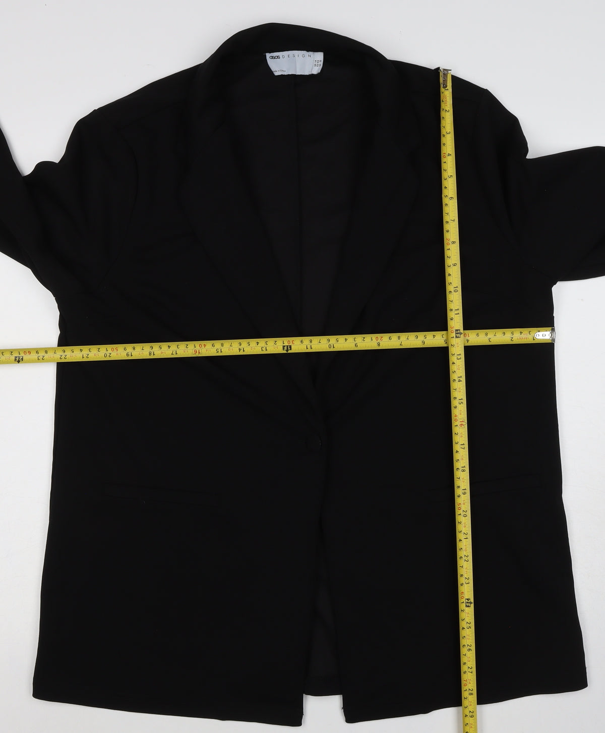 ASOS Design Women’s Black UK 14 Long Single-Breasted Blazer