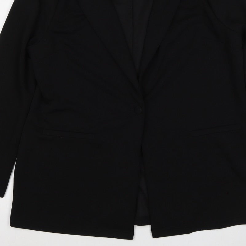 ASOS Design Women’s Black UK 14 Long Single-Breasted Blazer