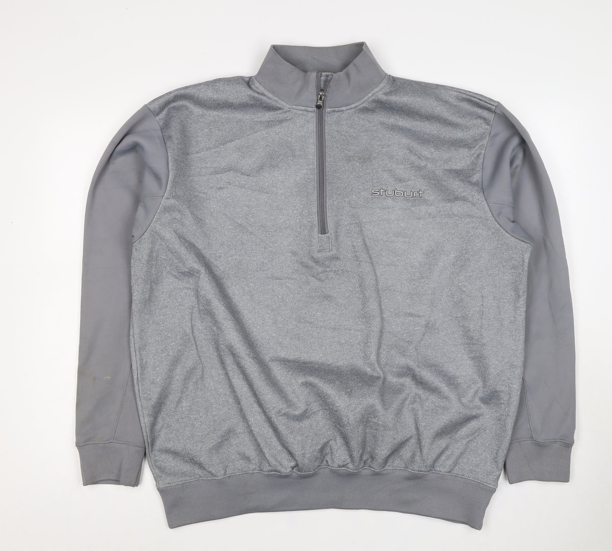 Stuburt Men’s Grey XL 1/4 Zip Golf Sweatshirt Mock Neck