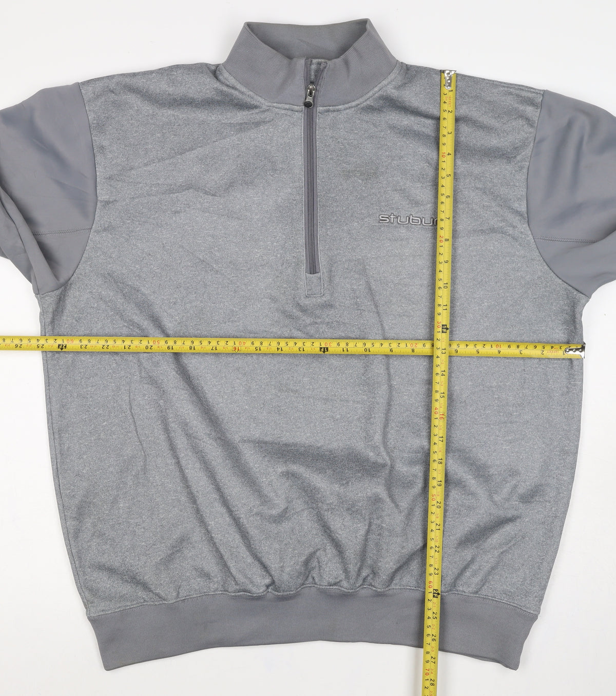 Stuburt Men’s Grey XL 1/4 Zip Golf Sweatshirt Mock Neck