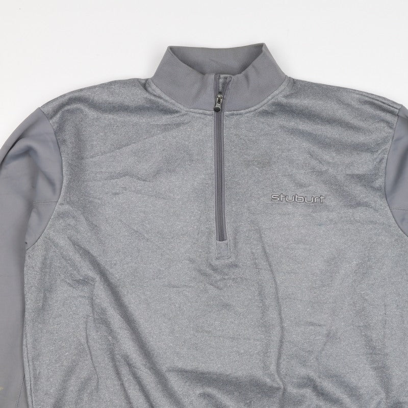 Stuburt Men’s Grey XL 1/4 Zip Golf Sweatshirt Mock Neck