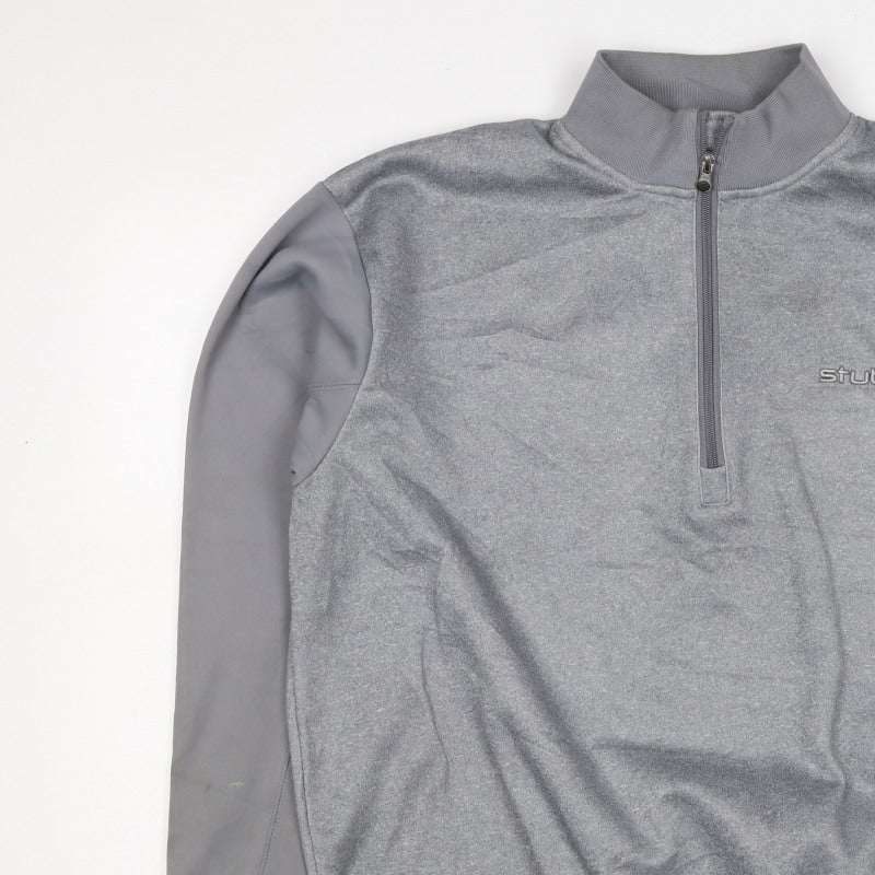 Stuburt Men’s Grey XL 1/4 Zip Golf Sweatshirt Mock Neck