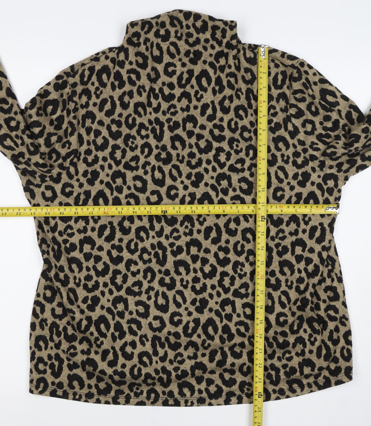 Marks & Spencer Women's Brown UK 18 Leopard Print Mock Neck Top
