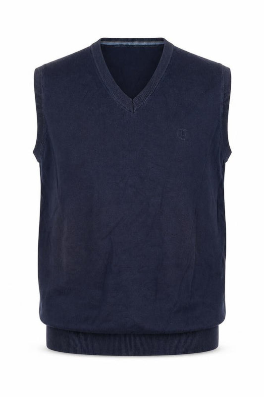 Lincoln Men’s Navy Blue XL Cotton V-Neck Knit Sweater Vest Logo
