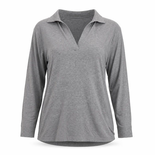 Next Women Grey Size S Cashmere Blend Knit Collared Tunic Blouse