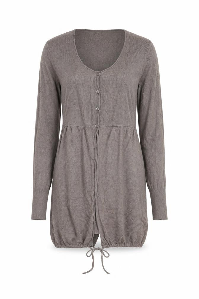 Marks and Spencer Women Grey Size 12 Button Knit Cardigan