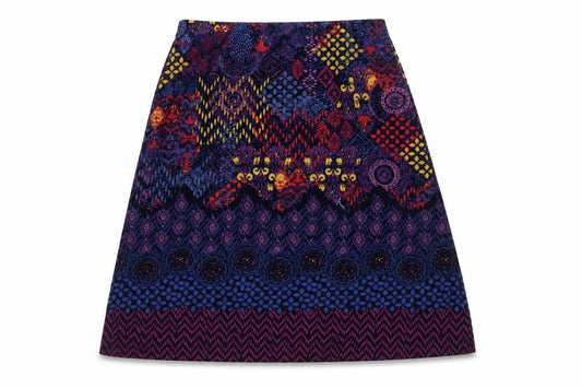 Country Rose Women’s Multicoloured Geometric A-Line Skirt UK 12
