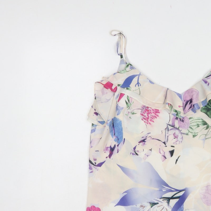 FWM Penny Wright Manson Women Multicolour Floral Ruffle Blouse UK 16