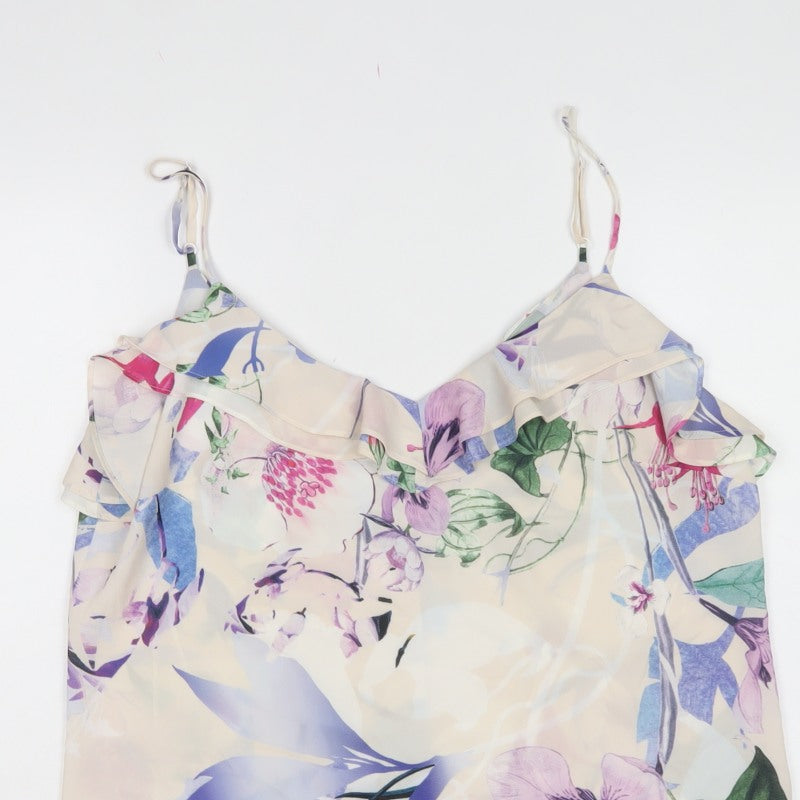 FWM Penny Wright Manson Women Multicolour Floral Ruffle Blouse UK 16