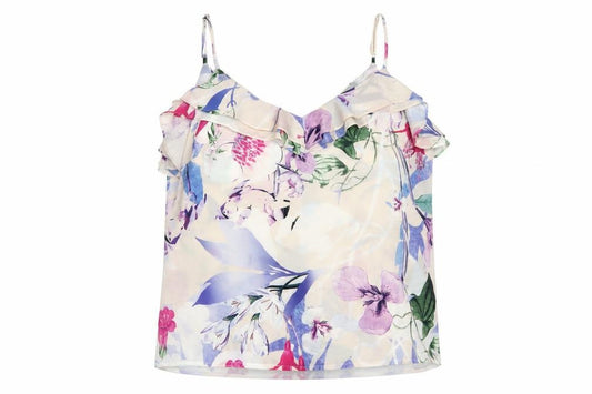 FWM Penny Wright Manson Women Multicolour Floral Ruffle Blouse UK 16
